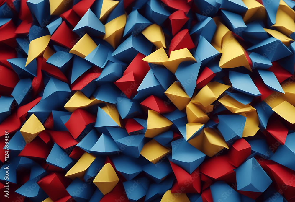 Poster geometry composition red color yellow background paper abstract blue banner colours geometric light 