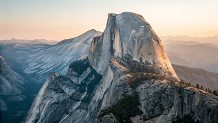 Pristine Symmetrical Granite Peak: High-Definition Nature Photography, Dramatic Mountain Landscape