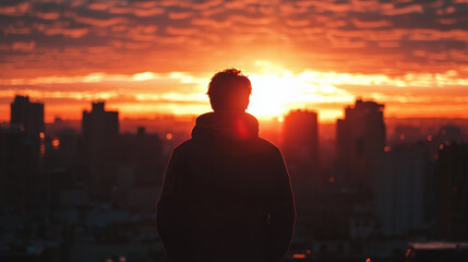 Fototapeta premium city, sunset, lonely, bright 