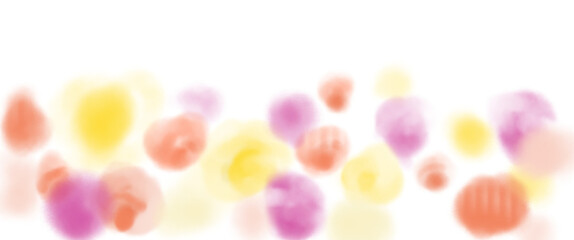 赤や黄色の花畑のような淡い水彩風背景イラスト