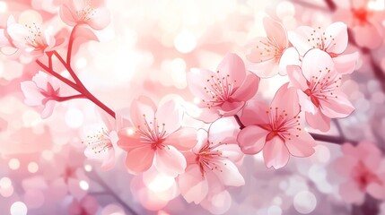 16121056 23 23.A spring-inspired illustration of cherry blossoms in full bloom, with layered petals and a harmonious blend of light pink and white shades, presented as a standalone vector set.