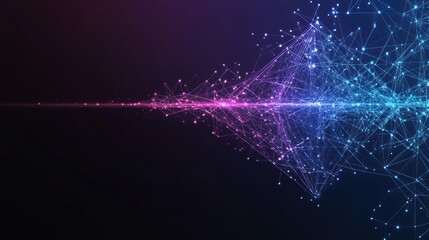 Obraz premium Data stream flowing, digital network, dark background, tech presentation