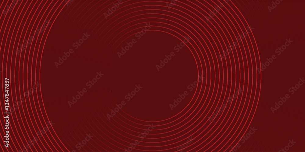 Poster abstract red background with glowing curve lines. modern shiny red gradient geometric circle lines p