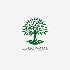 Green tree logo fully editable vector template