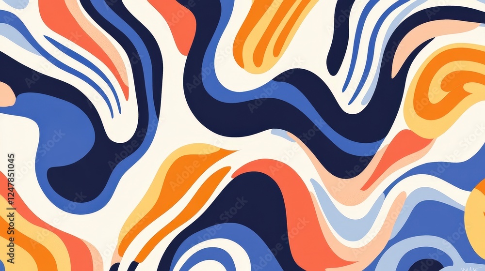 Poster abstract colorful wavy pattern for modern design background art