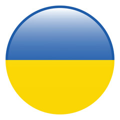 Ukraine flag. Ukraine circle flag 3d logo icon computer vector illustration design