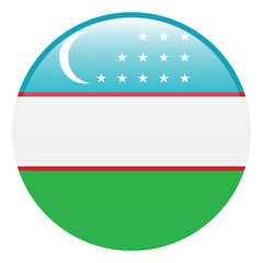 Uzbekistan flag. Uzbekistan circle flag 3d logo icon computer vector illustration design