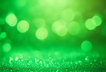 Obraz premium background glitter green glow shiny abstract lights glistering bright colourful wallpaper colours design pattern texture light celebration holiday sparkle beautiful gradient art blur mesh wall shine