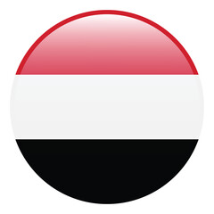 Yemen flag. Yemen circle flag 3d logo icon computer vector illustration design