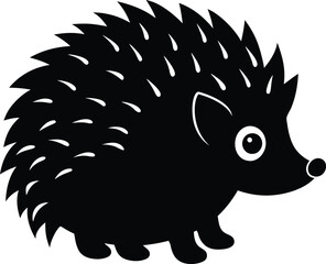 Silhouette illustration of A cute baby Hedgehog 