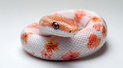 Fototapeta premium A Corn Snake with Floral Patterned Scales