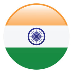 India flag. India circle flag 3d logo icon computer vector illustration design