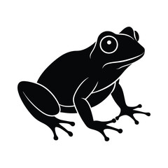 Silhouette illustration  of A cute baby Frog 