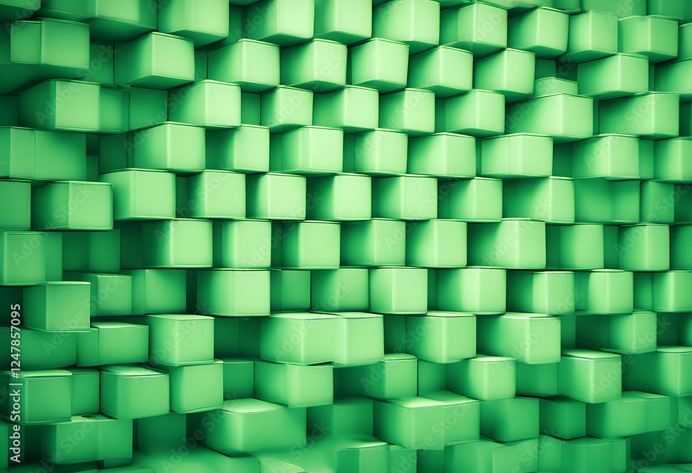 Poster a green sense background balance rectangular order geometric abstract creates boxes art design fold 