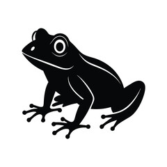 A cute baby Frog silhouette illustration 