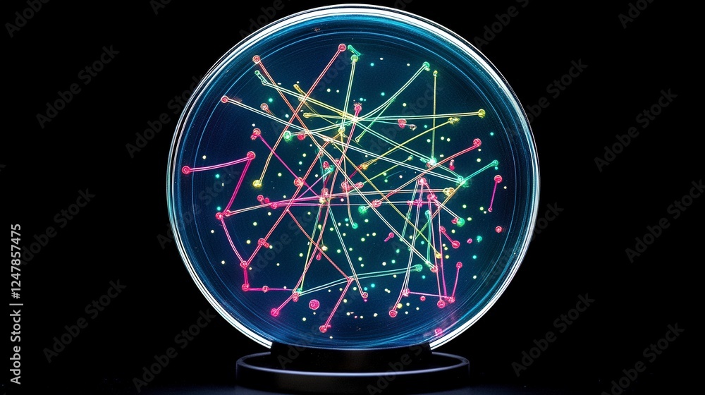Aufkleber colorful abstract connection network in a crystal sphere display