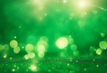festive abstract rays background elegant bokeh lights glitter green sparkles light pattern brightly flake illuminated spectrum magic celebrate glistering swirl celebration flicker card circle ray