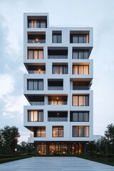 Obraz premium Modern Architectural Design of a Unique Residential Building