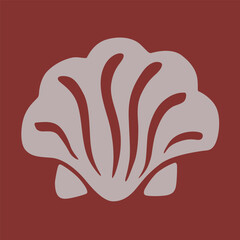 Sea shell logo sketch in maroon shades