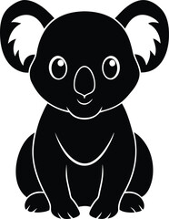 A cute baby Koala silhouette illustration