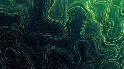 Fototapeta premium Abstract topographic map background with green and yellow contour lines