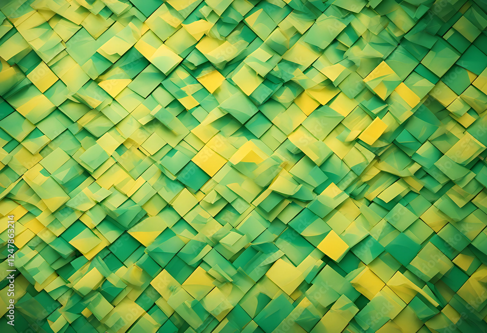 Poster green space text geometric yellow overlay background style abstract design wallpaper illustration pa
