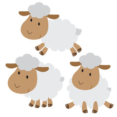 Cute little sheep vector cartoon illustration
