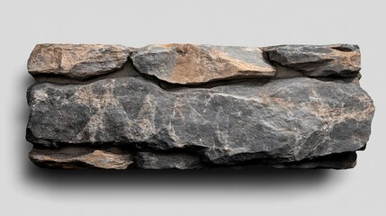 Big Horizontal Stone Plate Isolated on Transparent Background: Versatile Design for Various Concepts