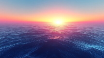 Serene Ocean Sunset Peaceful Tranquil Waterscape