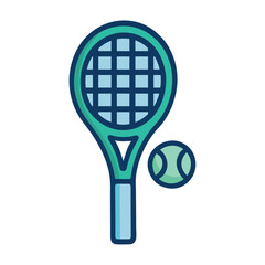 Tennis racket and ball illustration