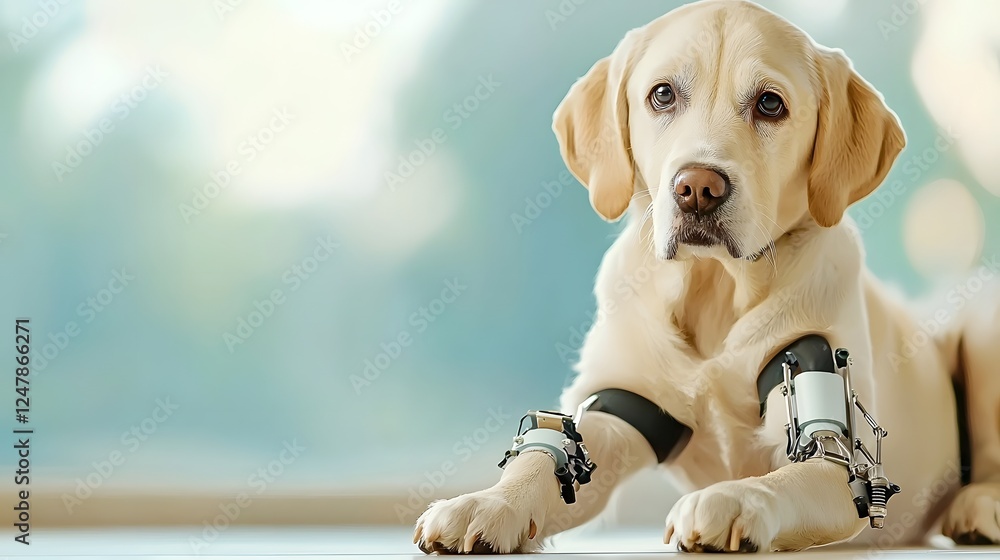 Poster advanced canine prosthetics lab showcases innovative assistive devices designed to enhance mobility 