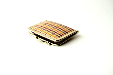 チェックのがま口