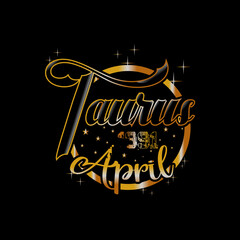 taurus, april letter logo template