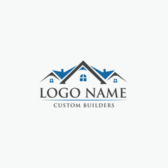Builders logo, Modern home, house, home, real estate, property logo template