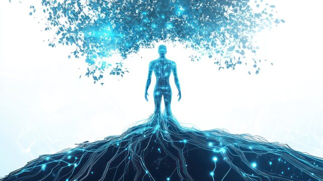 Human-Tree Connection Digital Art