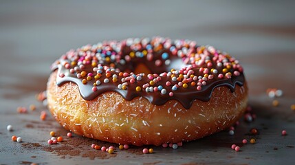 A mouth-watering design of happy, colorful donuts with frosting and sprinkles. This cheerful illustration is perfect for creating lively wallpapers or playful design assets.