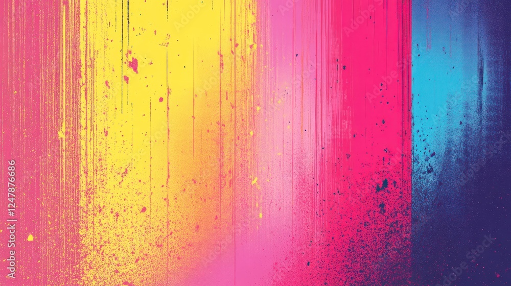 Poster vibrant abstract background with splatter texture and bold color blocks