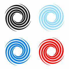 Abstract Circular Swirl Icon Set Vector Design.