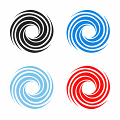 Abstract Circular Swirl Icon Set Vector Design.