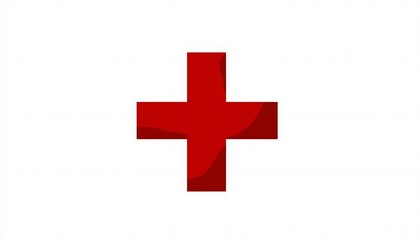 Obraz premium Red cross symbol on white background