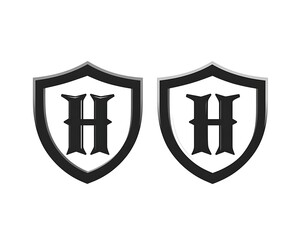 Shield logos with initial H