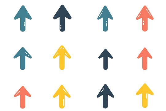 Colorful upward arrows, website design