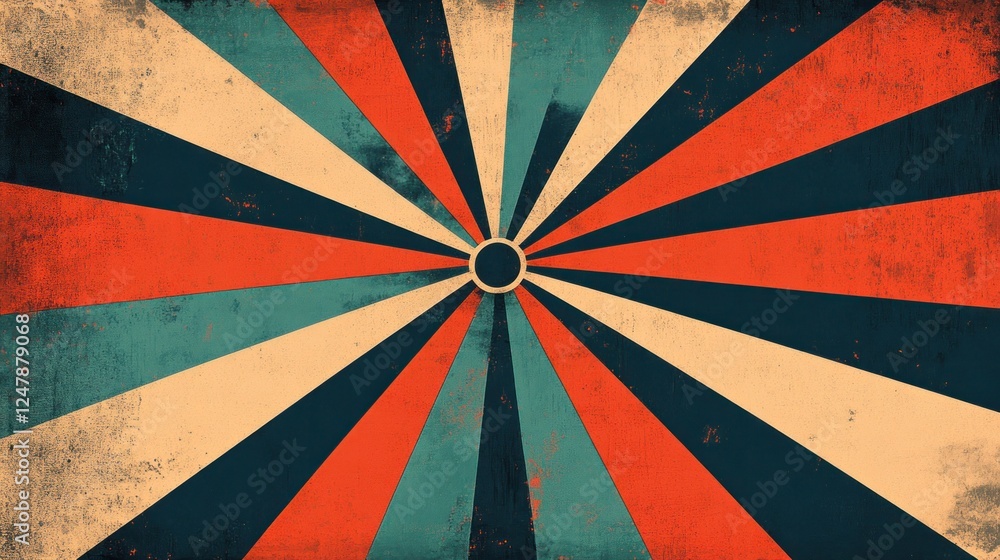 Poster retro rays vintage backdrop: a bold and colorful starburst pattern texture