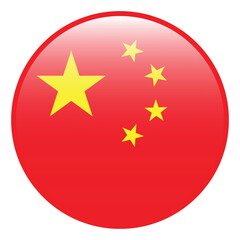 China flag. China circle flag 3d logo icon computer vector illustration design