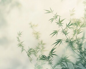 Soft focus image of cannabis sativa plants.
