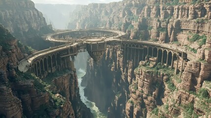 Grand Canyon Citadel with Labyrinthine Structures and Stunning Views