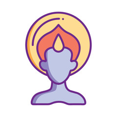 Meditative aura head illustration