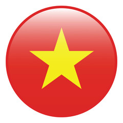 Vietnam flag. Vietnam circle flag 3d logo icon computer vector illustration design