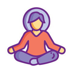 Sitting meditation pose illustration