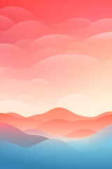 Digital sunset flat illustration graphic poster background